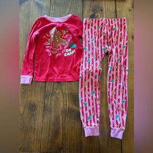 Old Navy Red Kids Gingerbread 'Oh Snap!' Pajama Set